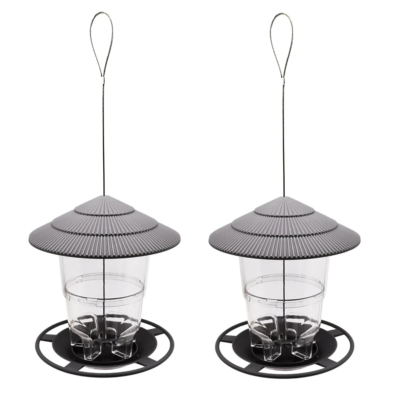 

2 Pack Bird Feeders Hanging,Wild Birds Feeder Squirrel Proof For Outside,Easy Clean And Fill,For Garden,Backyard,Terrace