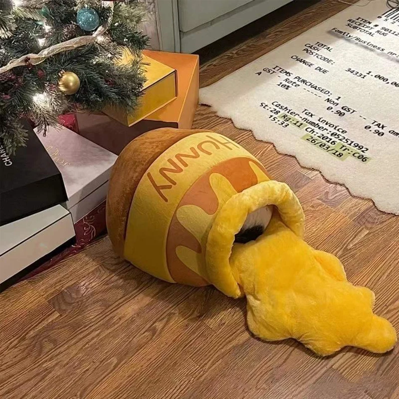 Домик для кошек в форме медового горшка милая Удобная Лежанка домашних питомцев