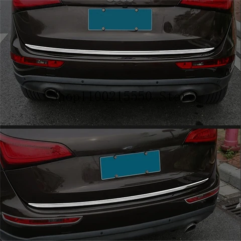 Хромированная Задняя Крышка багажника из углеродного волокна для Audi Q5 2010-2018, отделка, автомобильные аксессуары, задняя дверь, багажная полоса, украшение автомобиля