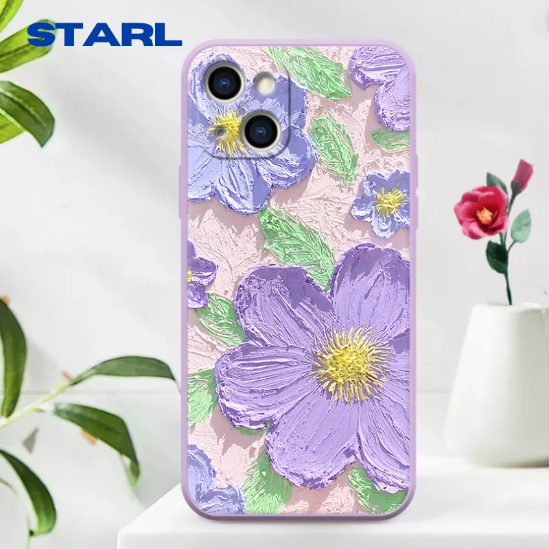 3D Cute Floral Phone Case For iPhone 14 7 8 Plus Cases 12 Mini 13 Promax 12 6 S  Xr Xs X Luxury Art Design Women Full Cover Case