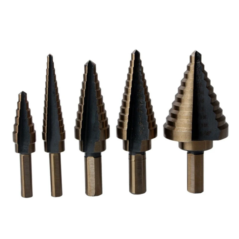 

5 Pcs Cobalt Multiple Hole Step Drill Bit Set Tools Aluminum Case Metal Drilling Tool For Metal Wood Step Cone Drill
