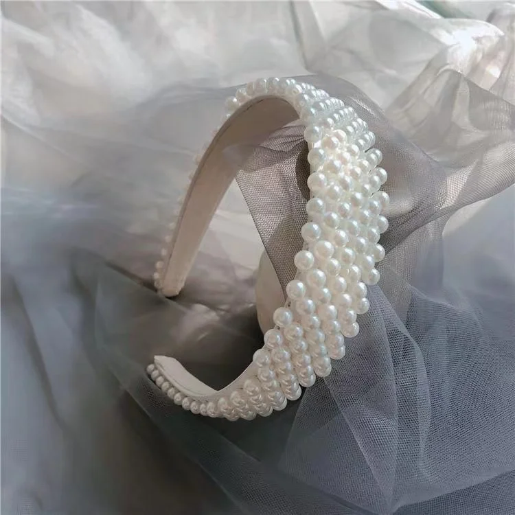 

Pearl Colorful Baroque Headband Hairbands For Women Crystal Rhinestone Hairband Hair Accessories Wholesale