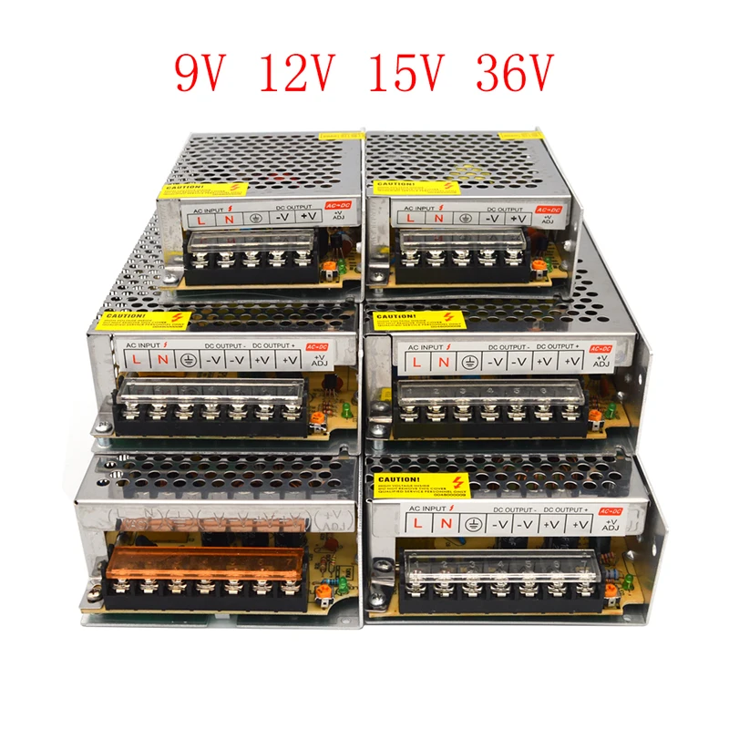 DC Power Supply 9V 12V 15V 36V Power Adapter 9 12 15 36 V Volt AC Transformer 220V TO 5V 12V Switching Power Supply 36V 5A 10A