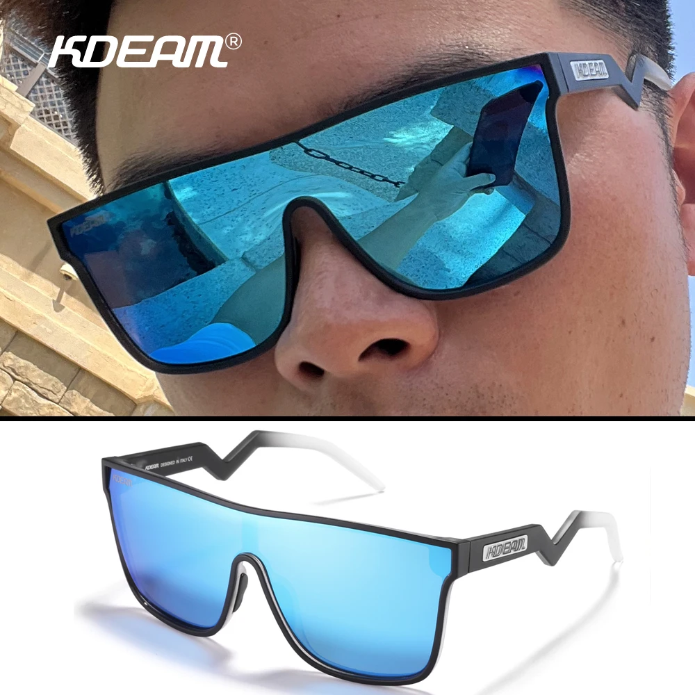 

Oversized Sunglasses Polarized Sports Men Driving Party eyewear tr90 Sun Glasses Women Mirrored lens UV400 8 Colors KDEAM Brand