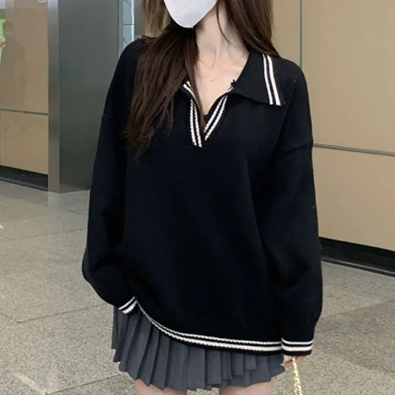 Свитер женский оверсайз в Корейском стиле Харадзюку