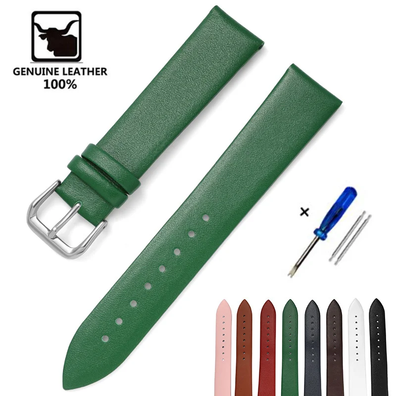 

Ремешок из мягкой тонкой натуральной кожи для наручных часов, браслет унисекс из телячьей кожи, 8 мм 10 мм 12 мм 14 мм 16 мм 18 мм 20 мм 22 мм
