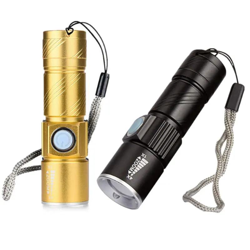 

Mini Outdoor Flashlight Multifunctional Zoom LED Flashlight 14500 Built-in USB Charging Flashlight