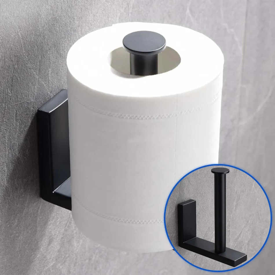 

Подставка-держатель для туалетной бумаги из нержавеющей стали 304, Черный Матовый держатель для рулонов туалетной бумаги, вешалка для полоте...