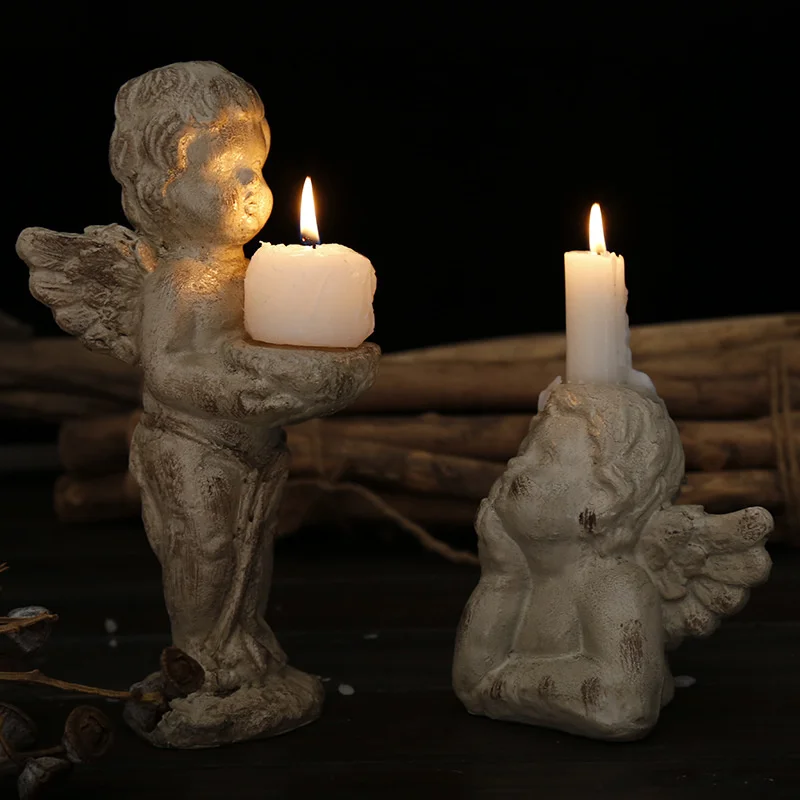 

Northern Europe Cupid Angel Candlestick ornaments grocery garden courtyard art decoration gifts