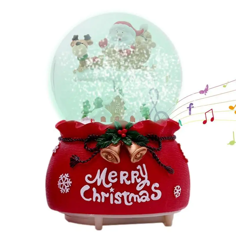 

Рождественская Музыкальная шкатулка с изображением снежного шара, Музыкальная шкатулка с изображением Санты, езды на Лоси, Настольный хрус...