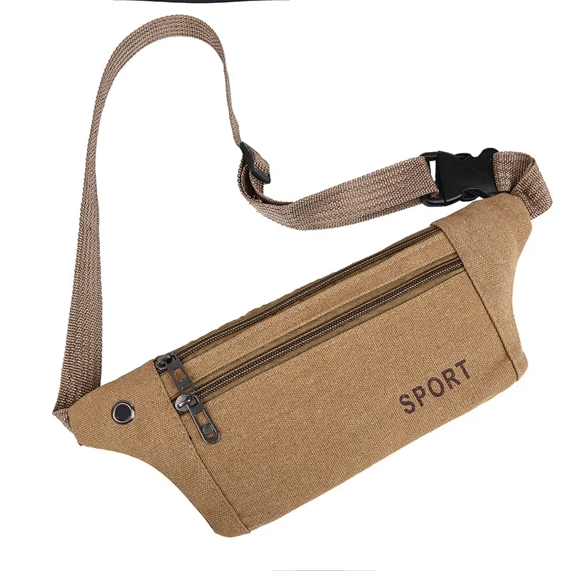 

Sports Waist Packs Casual Canvas Hidden Anti-theft Chest Bags Body Running for Men Women Tourist Cycle Crossbody Bag Pocket
