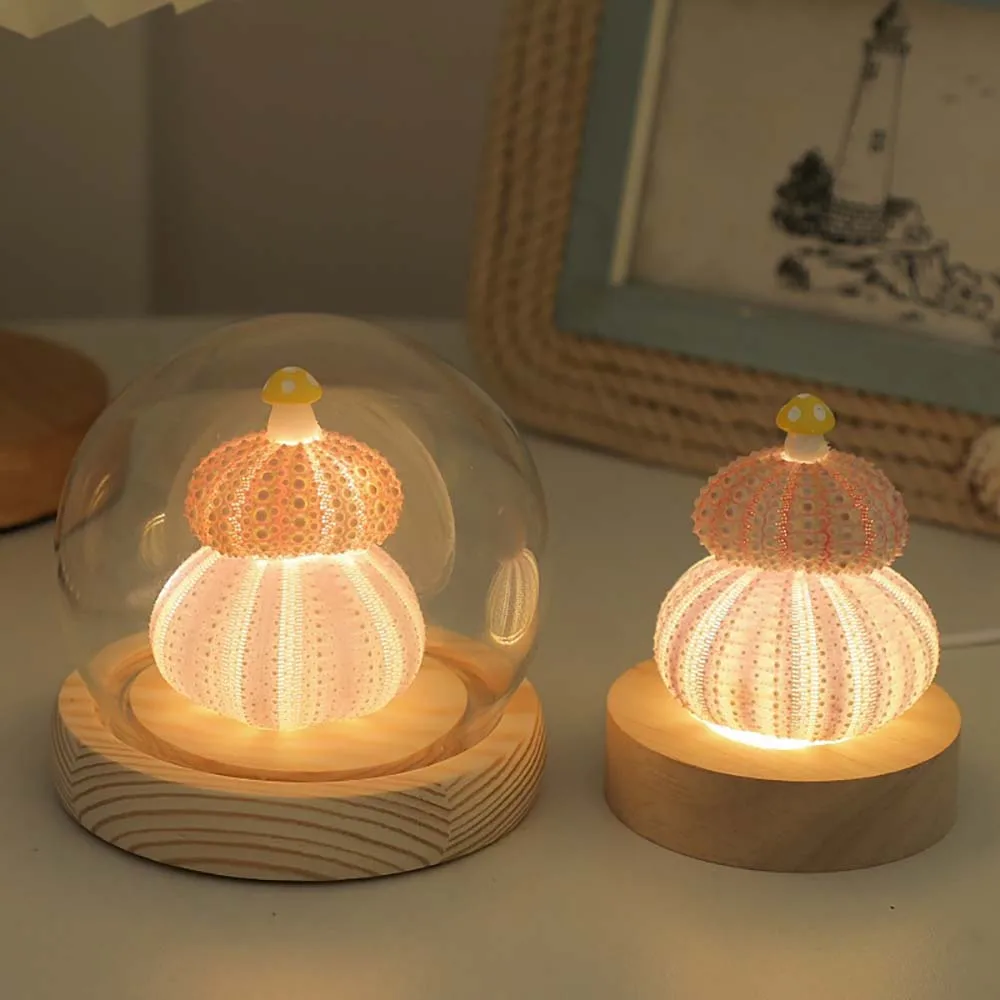 

Ночник в виде гриба, светящийся настольный декор, стеклянный абажур для спальни, кабинета, теплый праздничный подарок, креативный простой ручной работы
