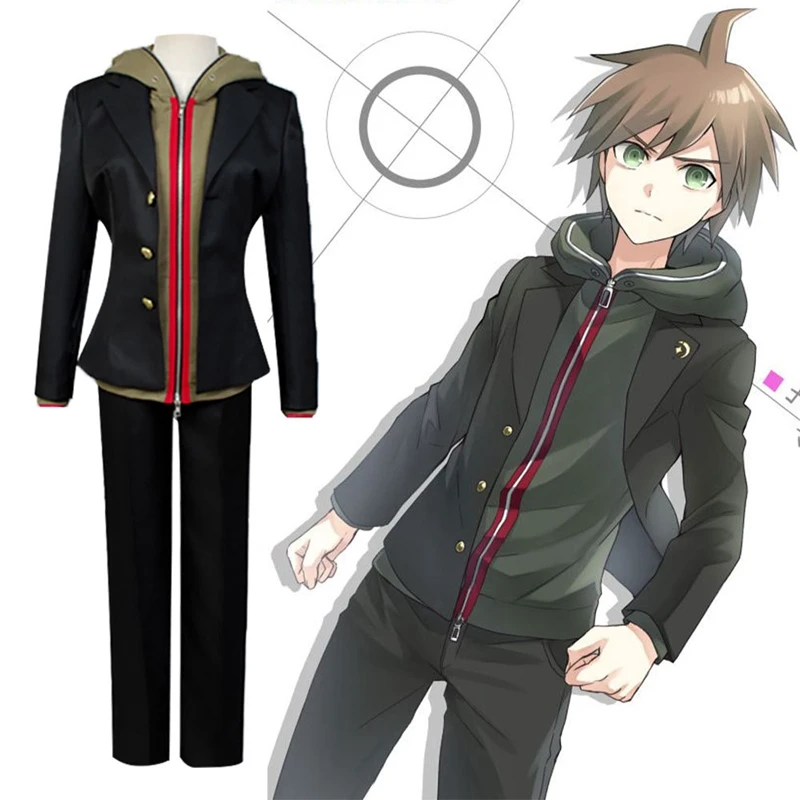 

Anime Danganronpa Makoto Naegi Cosplay Costume Full Set Halloween Carnival Dangan Ronpa Costume For Adult Men Accessories