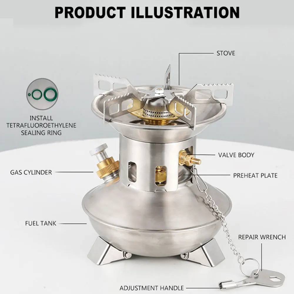 Газовая горелка из нержавеющей стали уличная бензиновая печь не требующая