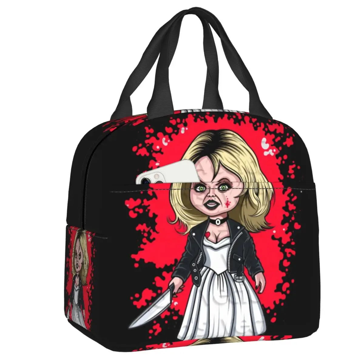 

Bride Of Chucky Lunch Box for Women Leakproof Scary Tiffany Cooler Thermal Insulated Lunch Bag Office Work Picnic Food Bags