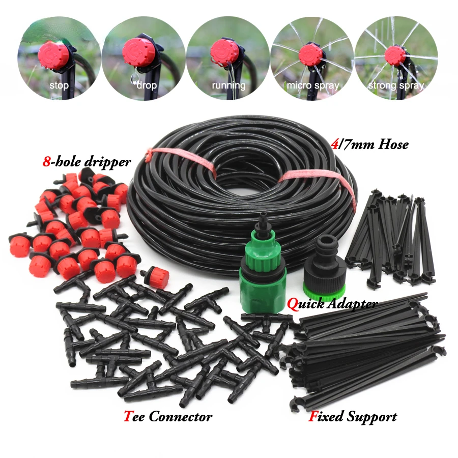 

50M-5M DIY Drip Irrigation System Automatic Watering Garden Hose Micro Drip Watering Kits with Adjustable Drippers