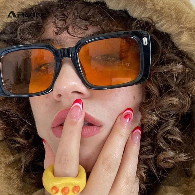 

Retro Rectangle Sunglasses Women Fashion Rivets Jelly Color Eyewear Men Square Leopard Yellow Sun Glasses Shades UV400