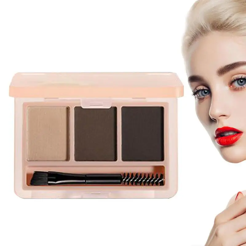 Пудра для бровей Косметика макияжа 3 в 1 пудра Набор скульптурирования с
