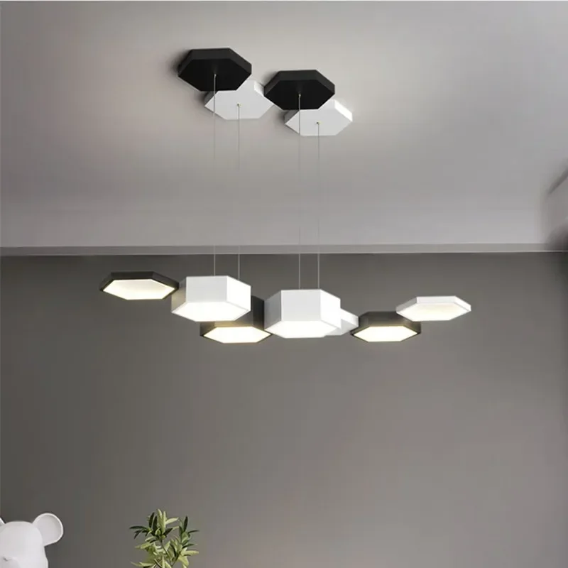 Современные шестиугольные светодиодные люстры в виде медовых кубов обеденный
