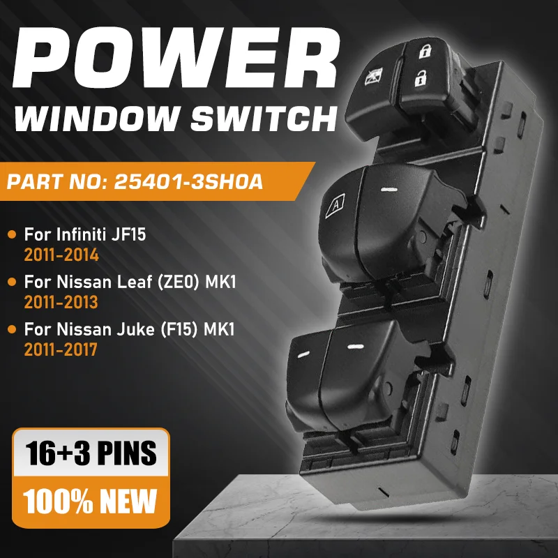 Электрический главный переключатель управления окном 25401-3SH0A для Infiniti JF15 Nissan Leaf MK1