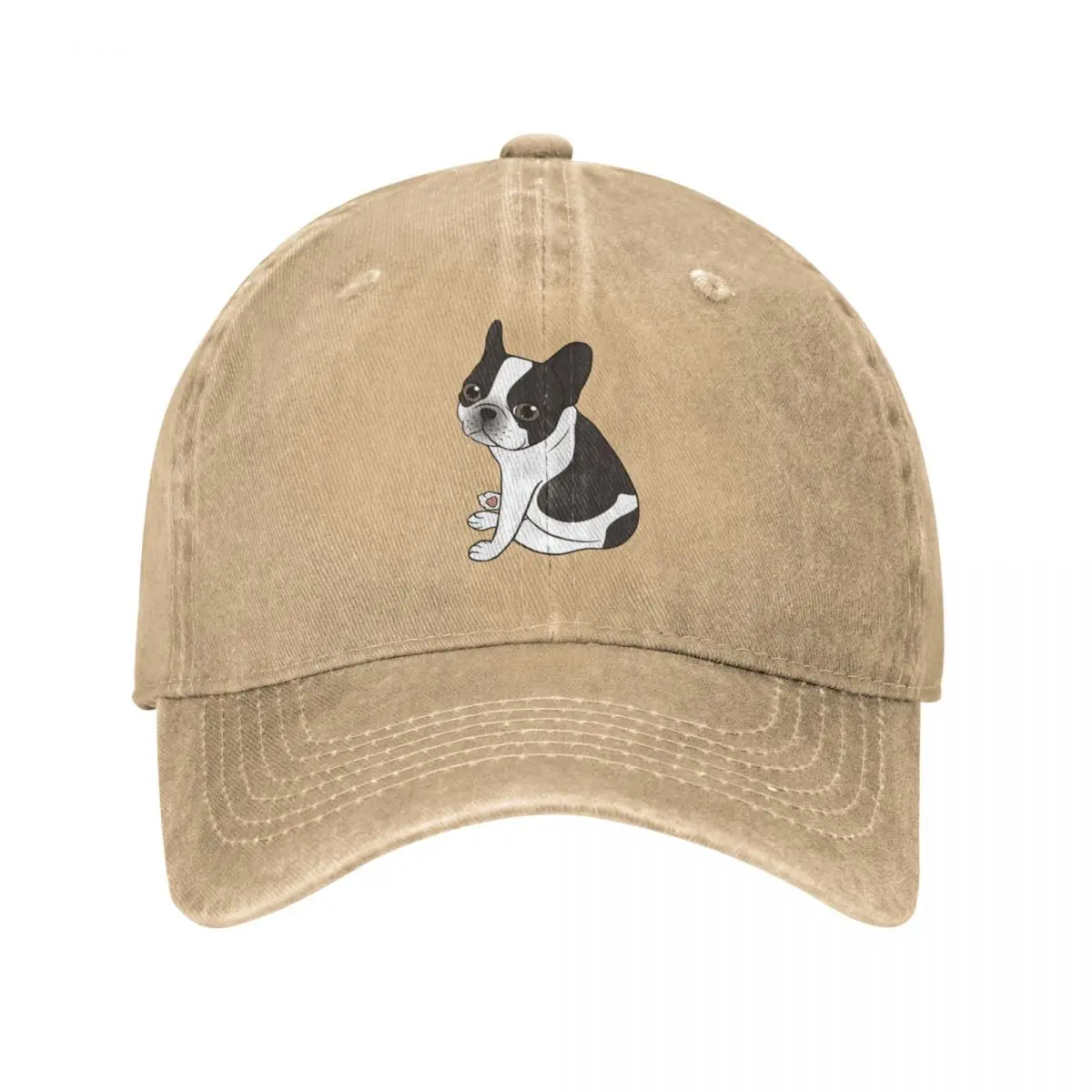 

Say Hello To The Cute Double Hooded Pied French Bulldog Dog Baseball Caps Distressed Washed Snapback Hat Activities Hats Cap