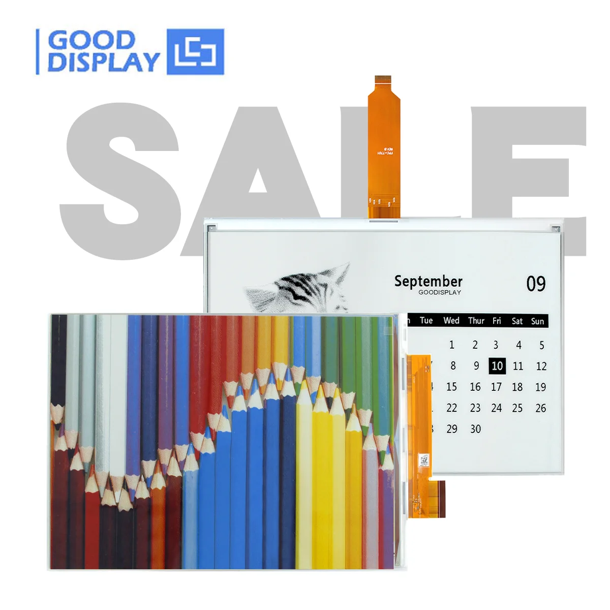 Фото 13,3-дюймовый E-Ink дисплей E Ink Spectra 6-цветный и QSPI SPI E-Paper дисплей 1600x1200 960x680 0,4 с, GDEH133E01/GDEM133T91 №1