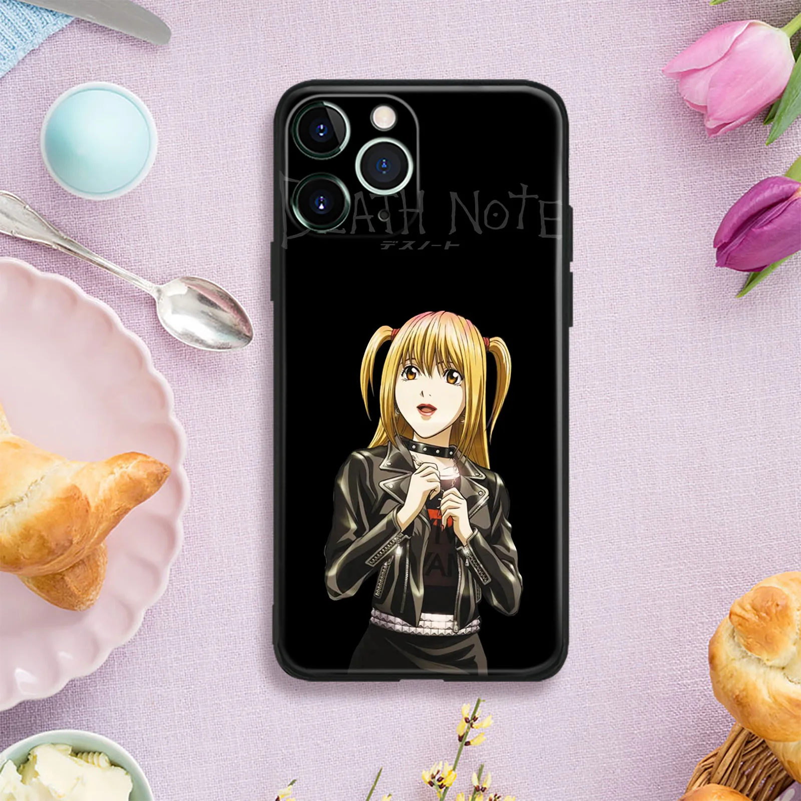 

Misa Amane Death Japanese Anime Note Phone Case for iPhone 13 12 11 Mini Pro XS Max 6s SE X XR 7 8 Plus Cover Soft Glass Shell