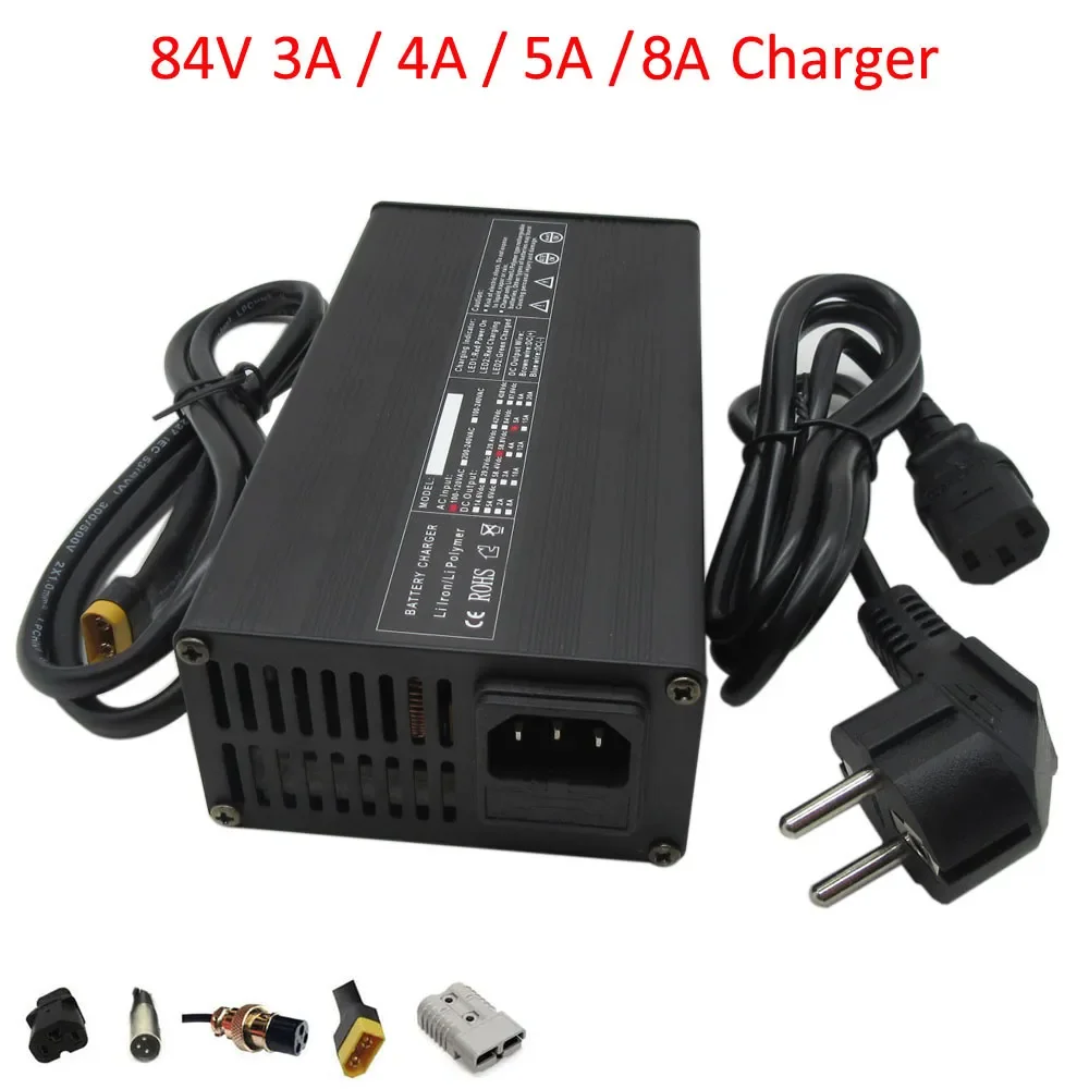 

72V 3A 4A 5A 8A 10A Lithium E Bike Bicycle Charger 20S 72 Volt 84V Li ion Motocycle Forklift RV Boat Ebike Fast Charger