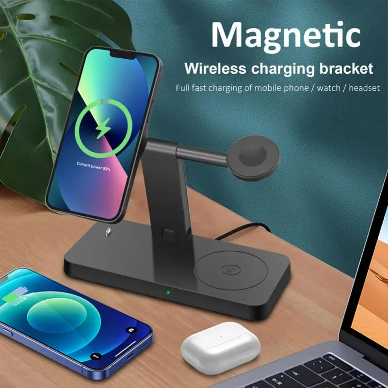 

Magnetic Qi Quick Charging Dock Station Safe Wireless Charger Stand High-quality Fast Charging Wireless Charger Portable