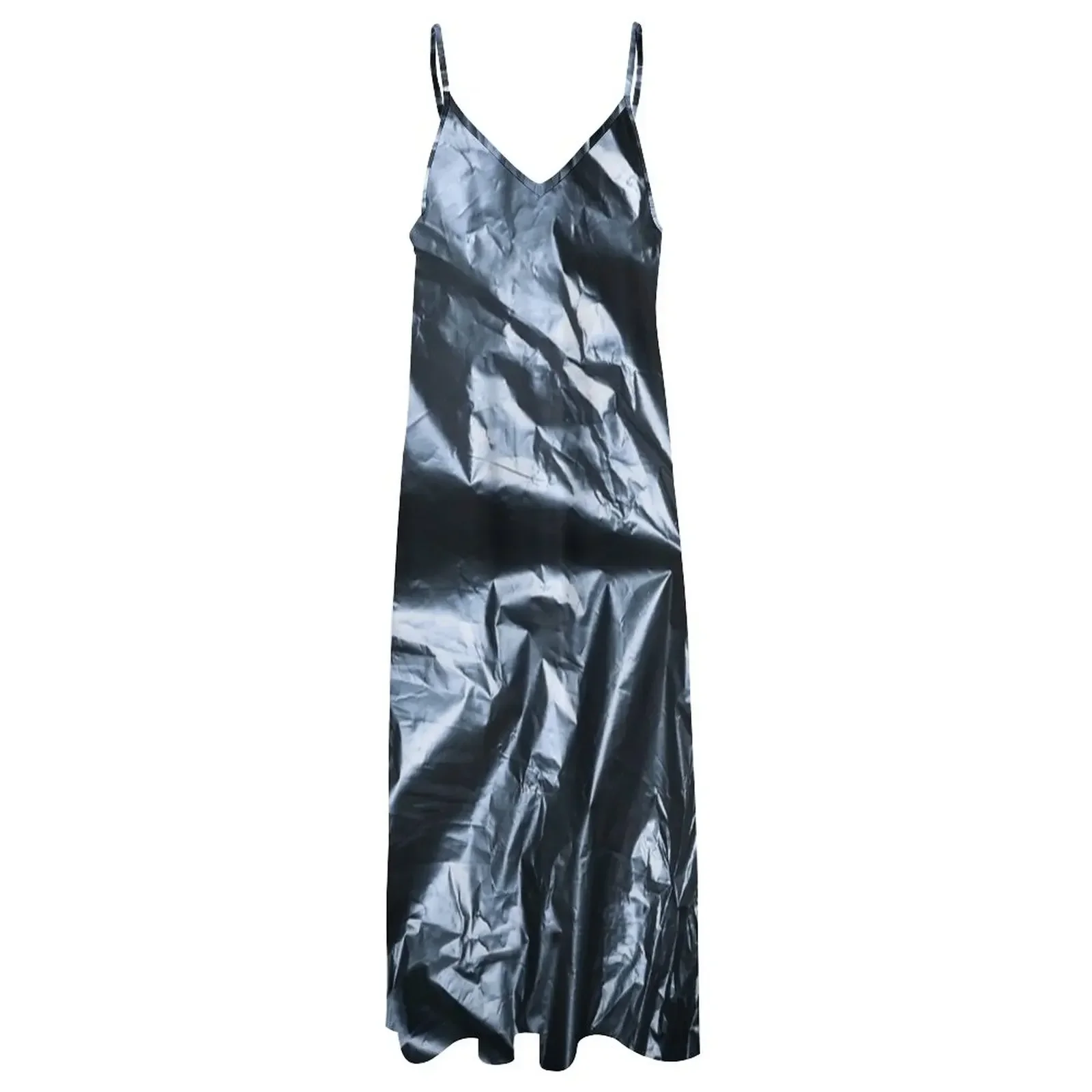 Платье без рукавов с текстурой в пластиковом пакете для мусора коктейльные