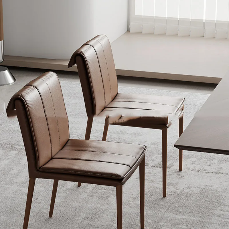 

Nordic Luxury Dining Chairs Modern Kitchen Trendy Ultralight Dining Chairs European Brown Chaise Design Italian Style Furniture