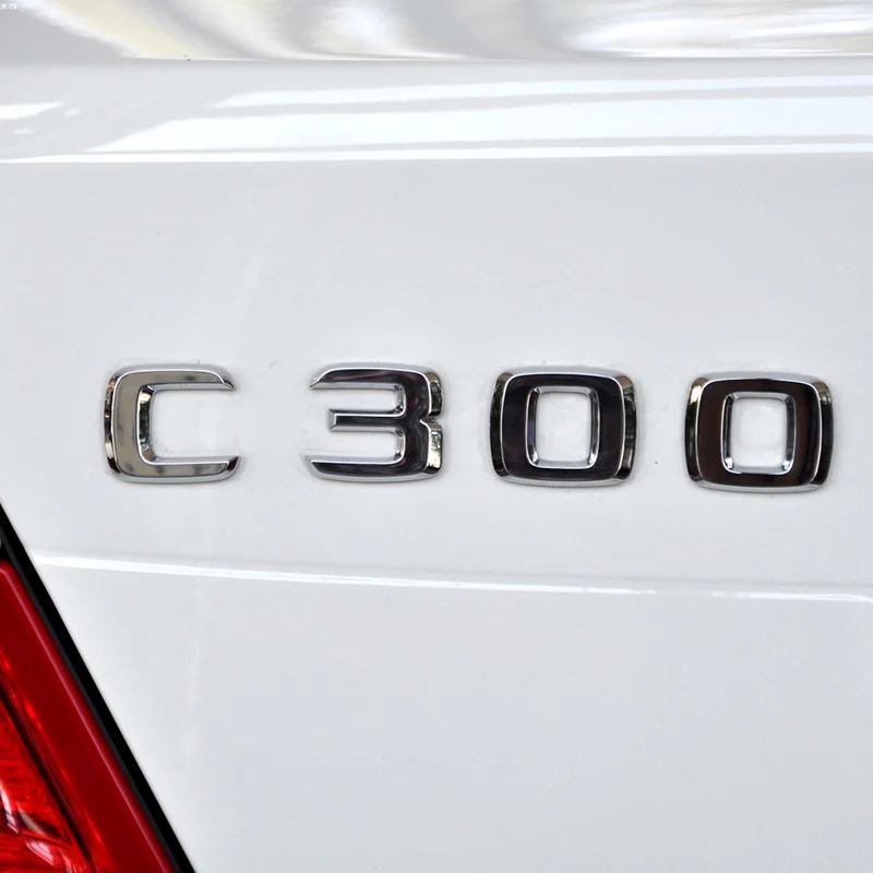 

3D ABS хромированный Серебряный C300 Автомобильная задняя фотография наклейка для Mercedes AMG W205 W204 W203 C Class аксессуары