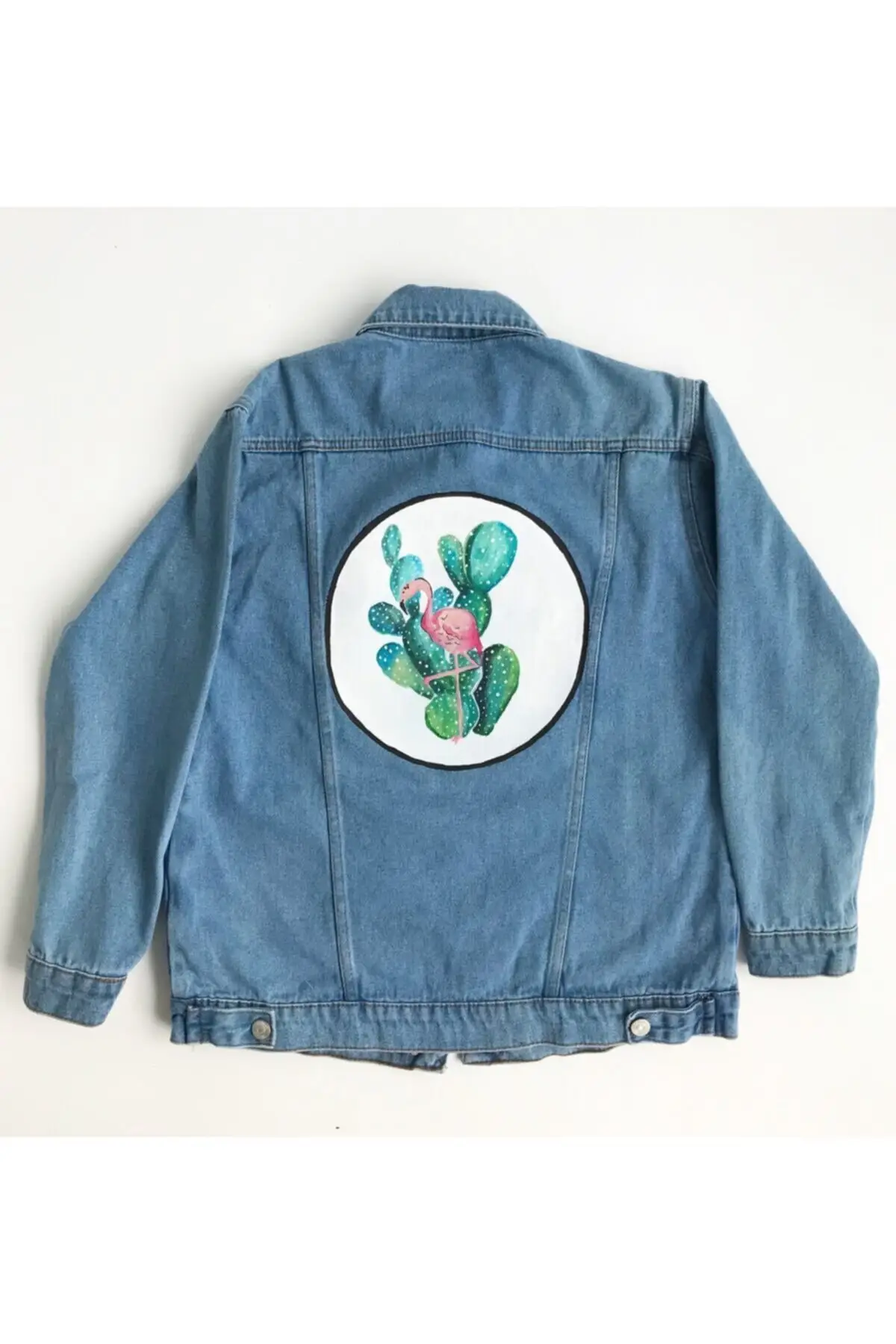 

Женская модная джинсовая куртка, пальто, джинсовая куртка с кактусами и фламинго