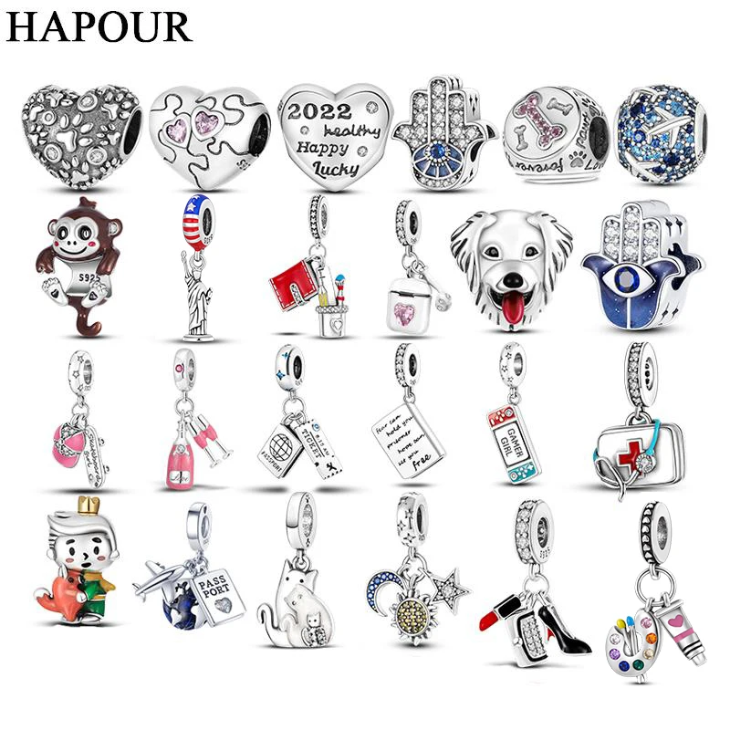 Стеклянные бусины-шармы HAPOUR звезда снежинка луна самолет для путешествий