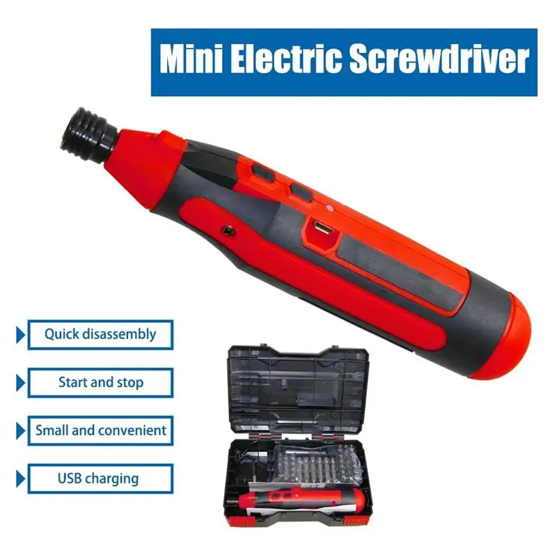 

Cordless Electric Screwdriver Kit 4V Lithium Battery Rechargeable Bits Mini Electric Hand Drill Laptop Phone Watch PC Kit