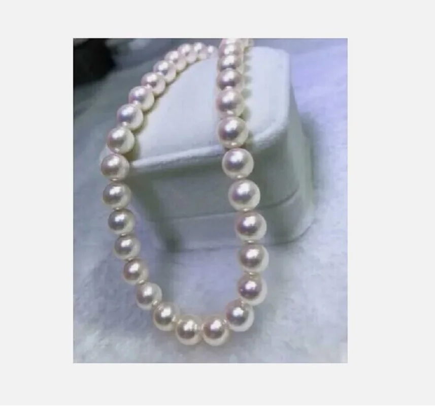 Потрясающее ожерелье AAAA +++ 10-11 мм из натурального белого жемчуга AKOYA 18 дюймов