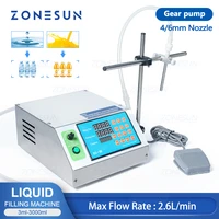 zonesun liquid filling machine semi automatic gear pump bottle water filler vial juice beverage drink oil perfume packaging