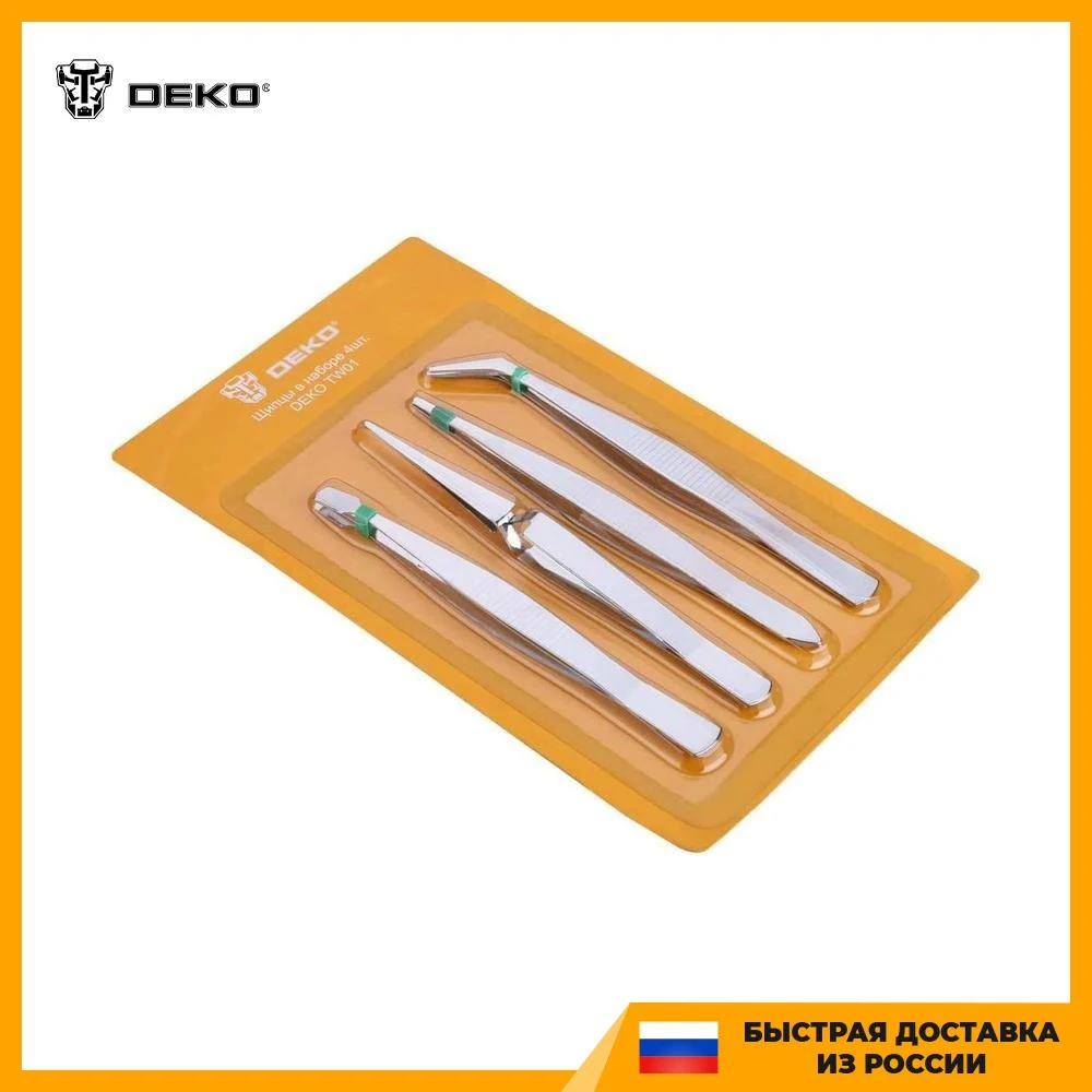 Набор пинцетов DEKO TW01 (4 предмета) 065-0755 | Инструменты