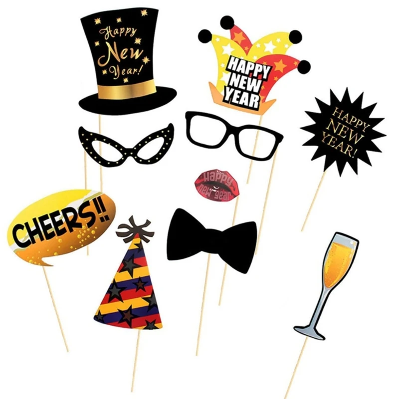 Новогодний реквизит для фотобудки канун Нового года бумажные очки фоторамка 2023