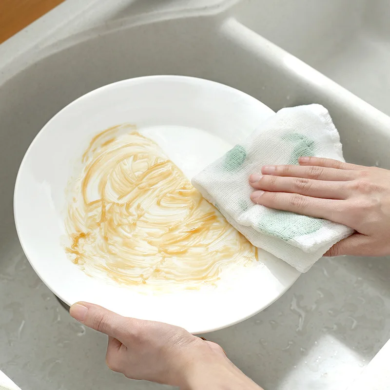 

Kitchen wood fiber dish cloth household cleaning, oil-proof, tissue, thickened, 8-story print