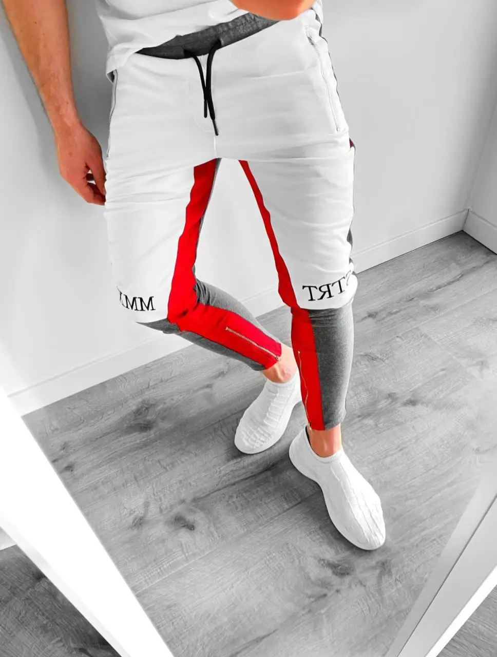 

Block Gray Street Sweat Jogger Zip Men Jogger