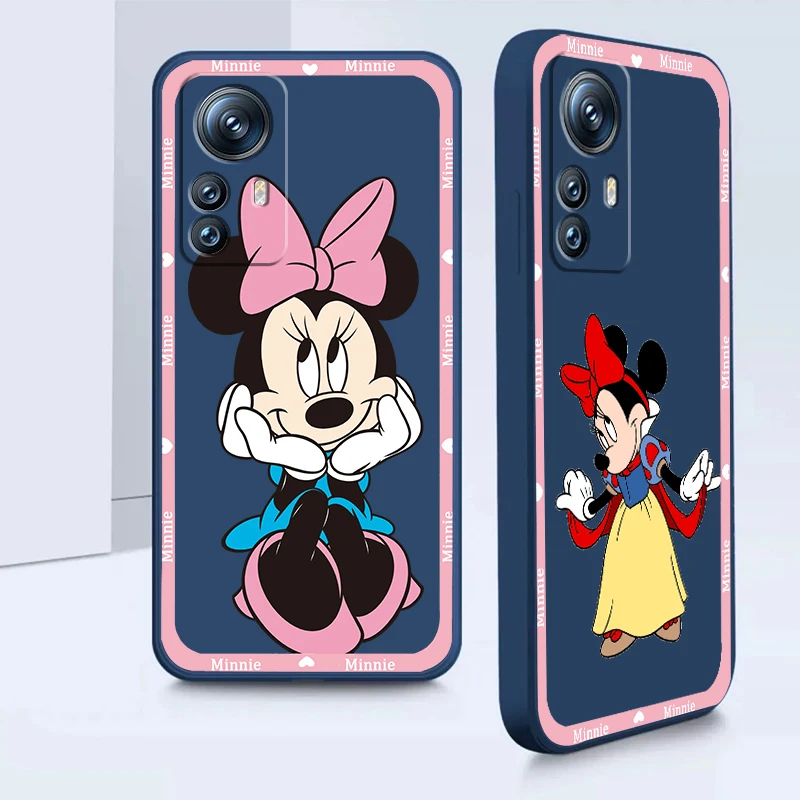 

Pink Minnie Mouse Cute Phone Case For Xiaomi Mi 12S 12X 12 11i 11T 11 10 10S 10T 9 Pro Lite Ultra 5G Liquid Rope Cover