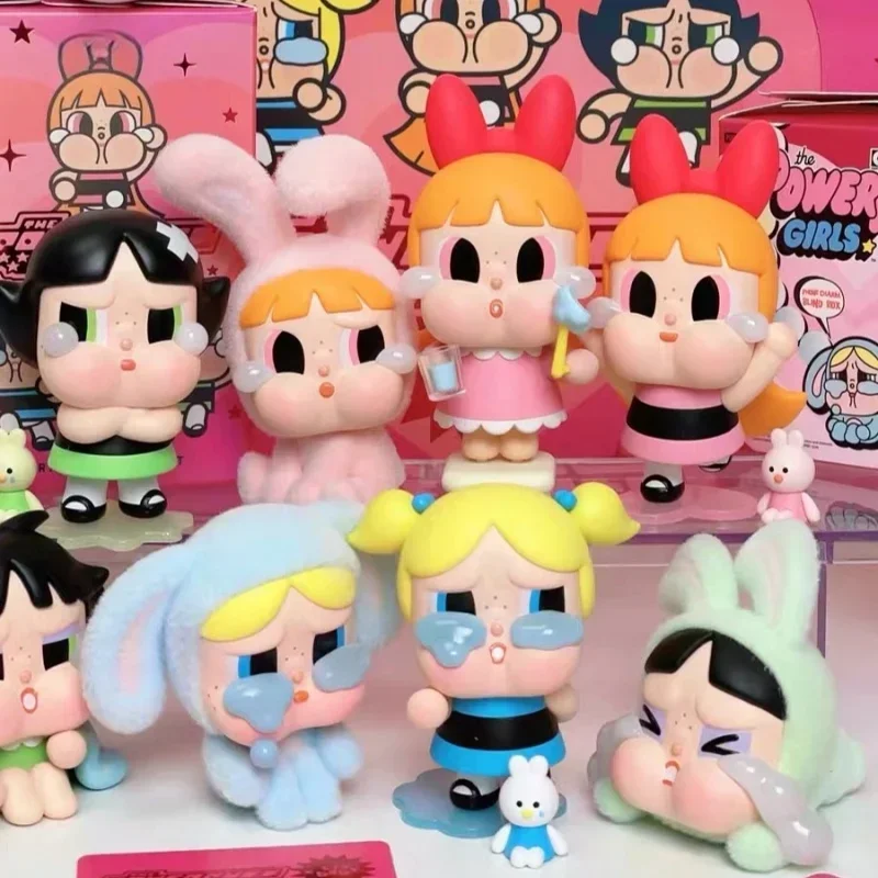 Подлинная фигурка Crybaby X Powerpuff для девочек Милая модель настольные украшения