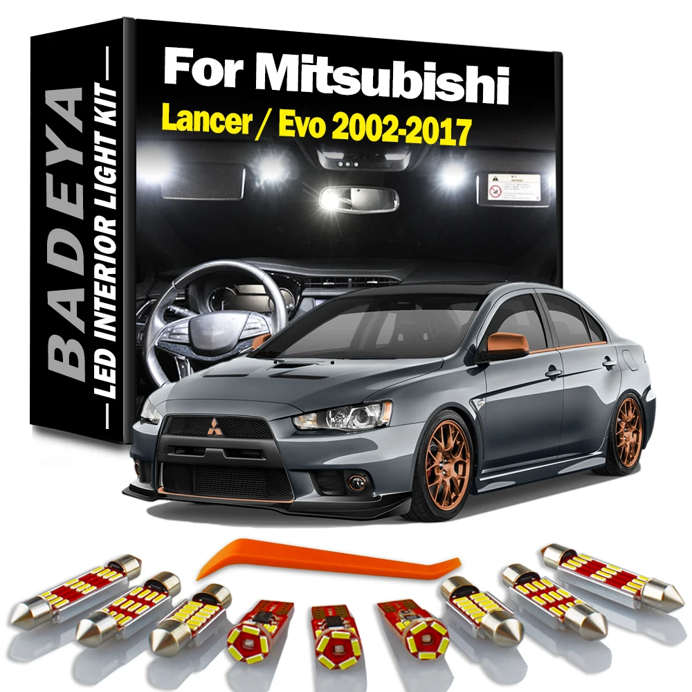 Светодиодная карта интерьера для Mitsubishi Lancer Evo Evolution 7 8 9 10 VII VIII IX X 2002-2014 2015 2016 2017 Canbus автомобильные лампы