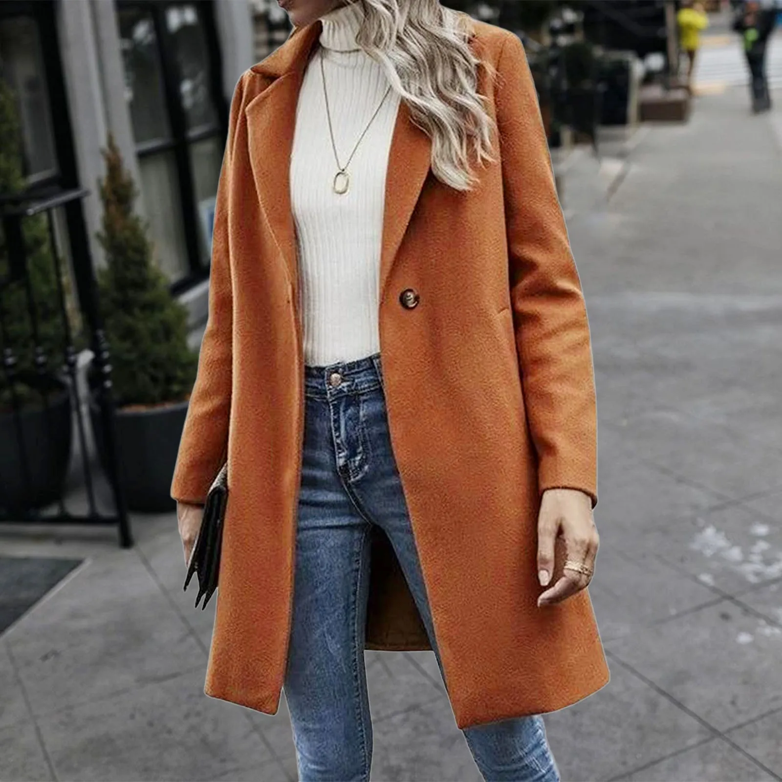 

Женский осенне-зимний жакет с подогревом, тонкое пальто с воротником, тренчкот, женское повседневное модное пальто, верхняя одежда, куртка д...