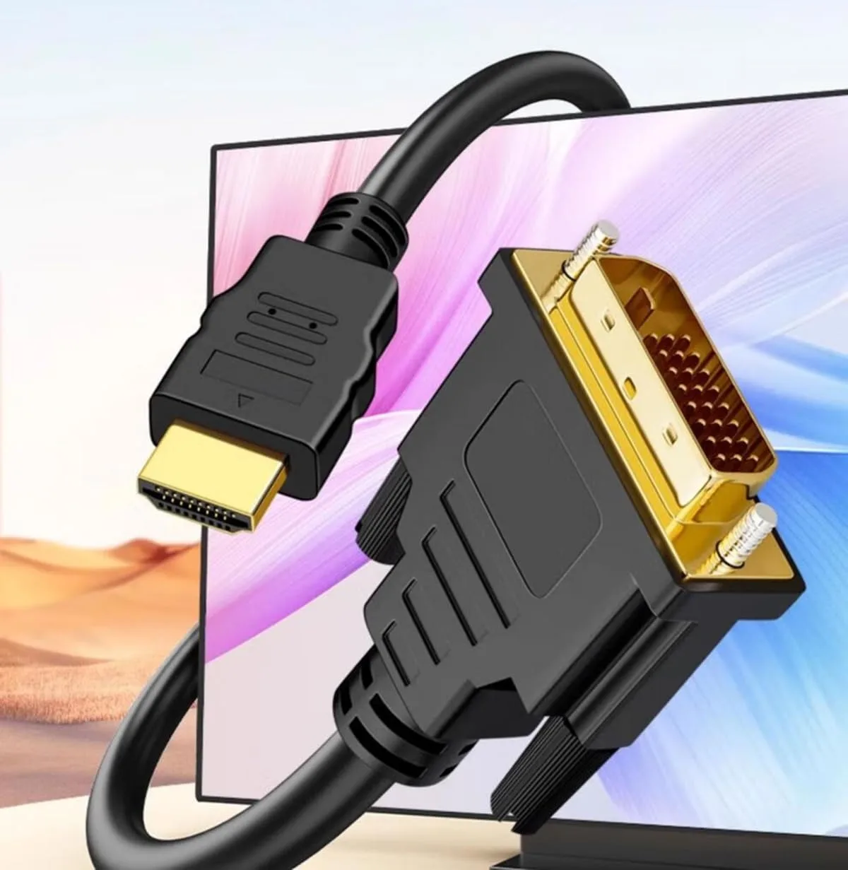 Фото Для кабеля-переходника HDMI-DVI DVI-D (24 + 1) к HDTV HDMI-совместимостью двунаправленного 1080p Full HD для ПК, ноутбука, ТВ-приставки, проектора №5