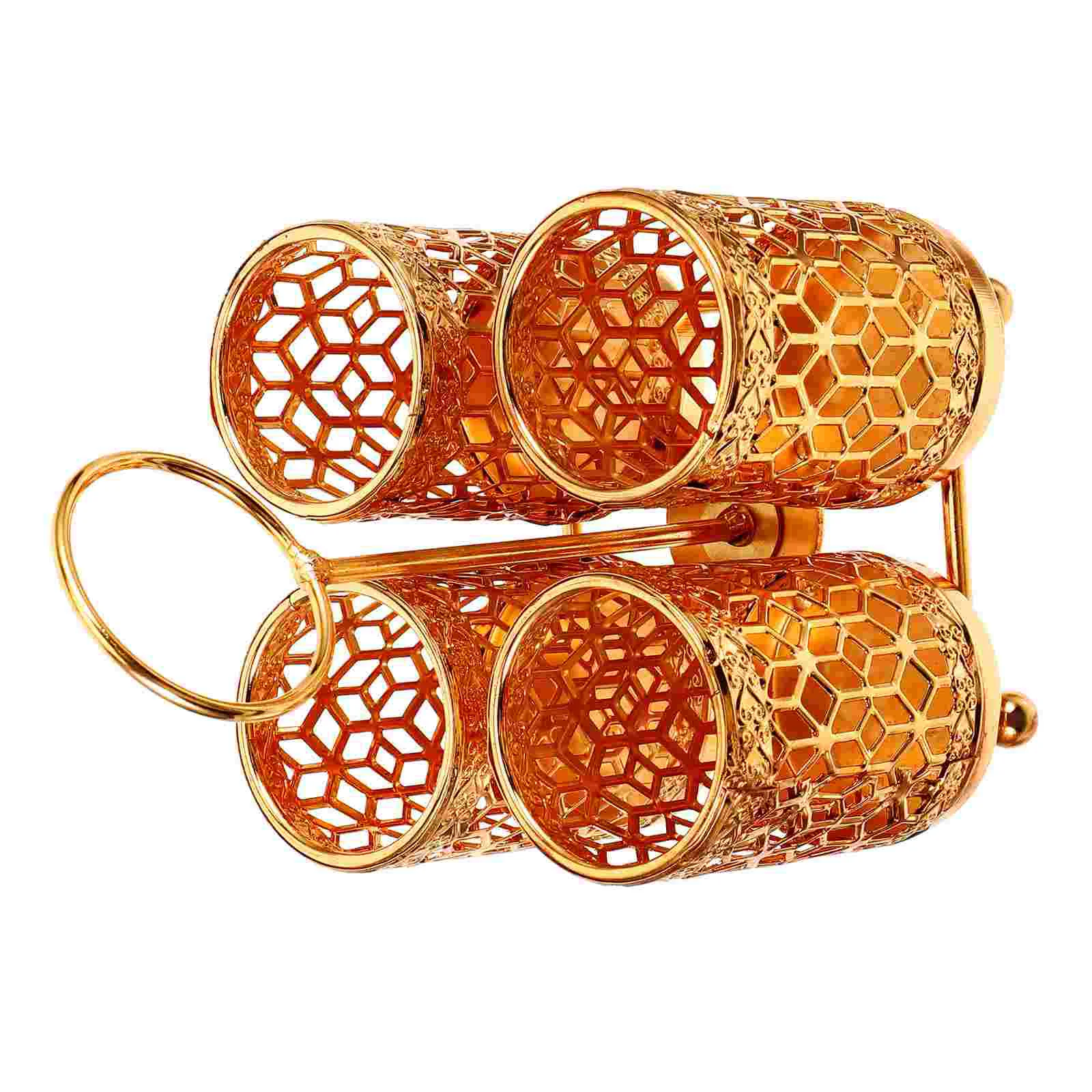 Позолоченный светильник роскошный позолоченный железный полый вращающийся