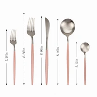 30pcs pink silver stainless steel dinnerware set kitchenware high quality full tableware home kitchen utensils travel cutlery
