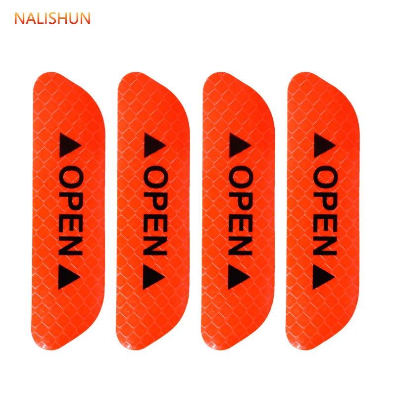 4ШТ/Набор наклеек на автомобильные двери, универсальная лента для безопасности, предупредительные метки, ОТКРЫТЬ, высокоотражающие полосы для автомобильной езды.