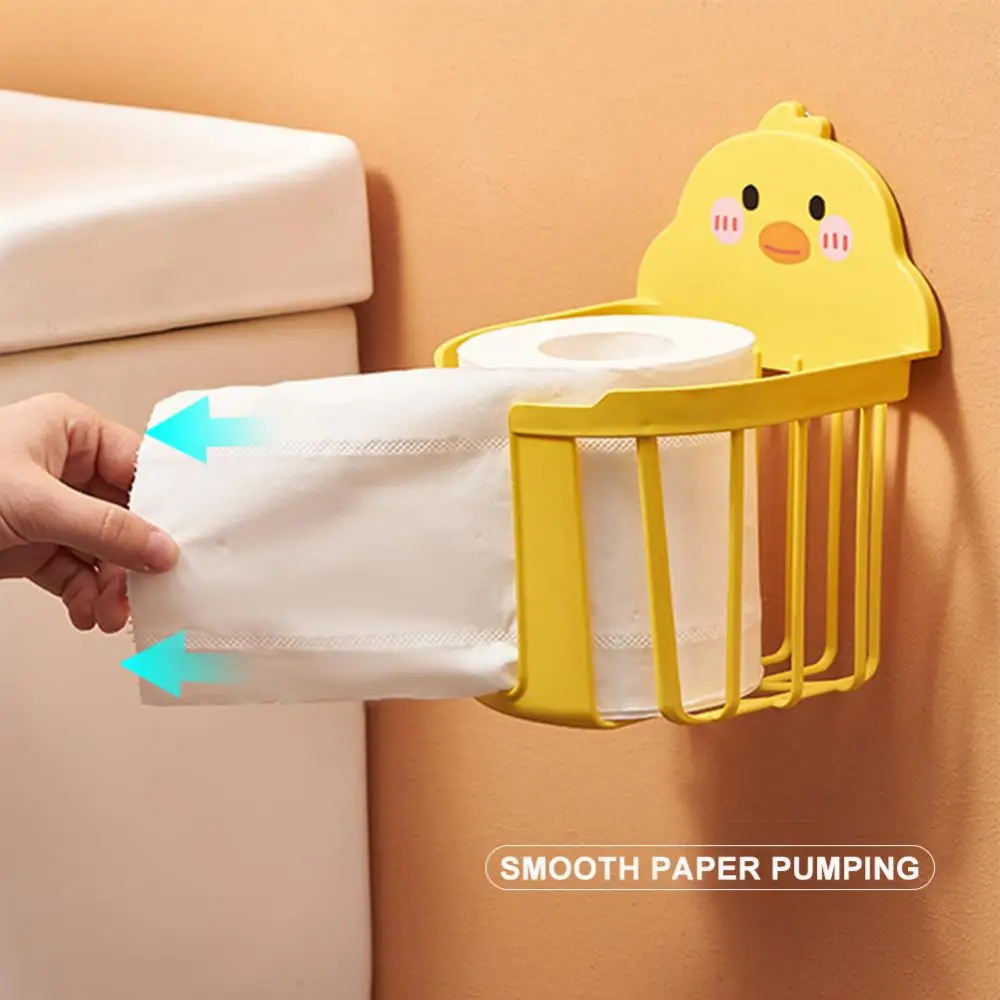 

Wall Mounted Tissue Bins Little Yellow Duck Tissue Box Toilet Draw Paper Organizer Home Bedroom Bathroom Napkin Holder Container